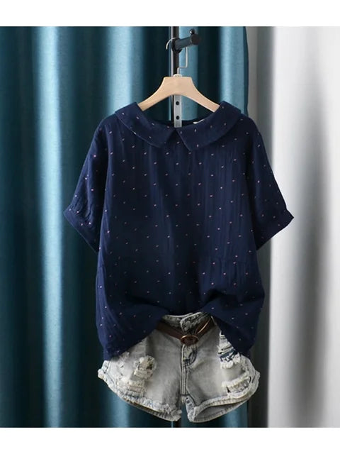 Zomerblouse Polkadot Kawaii Vrouwen Top - StudioMarella