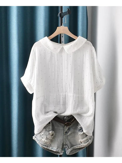 Zomerblouse Polkadot Kawaii Vrouwen Top