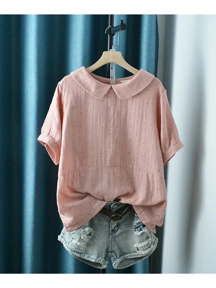 Zomerblouse Polkadot Kawaii Vrouwen Top