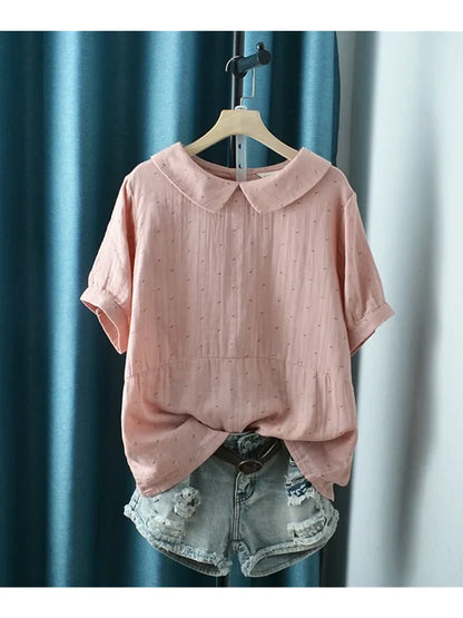 Zomerblouse Polkadot Kawaii Vrouwen Top