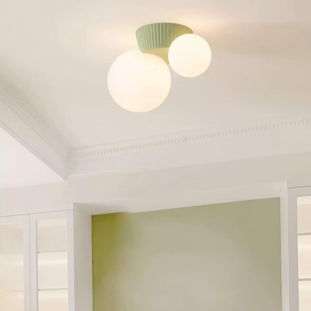 Hanglamp Plafond 2 Lichtbollen Resin Groen Woonkamer Slaapkamer Hal Bollamp Modern Design