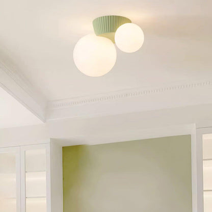 Hanglamp Plafond 2 Lichtbollen Resin Groen Woonkamer Slaapkamer Hal Bollamp Modern Design
