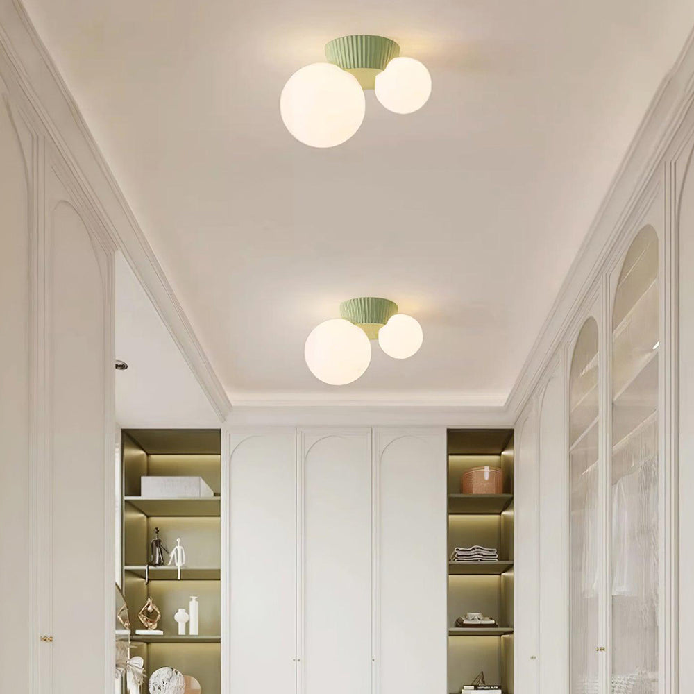 Hanglamp Plafond 2 Lichtbollen Resin Groen Woonkamer Slaapkamer Hal Bollamp Modern Design