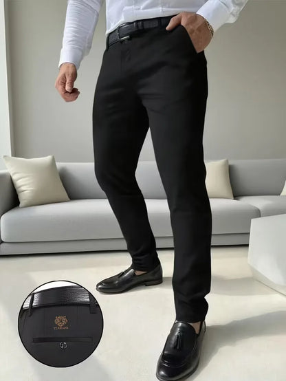 Mannenbroek Slim Fit Lange Tijgerprint Broek - StudioMarella