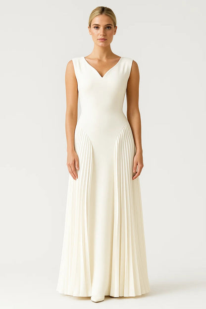 Mouwloze Maxi Jurk Dames Plissé voor Bruiloft
