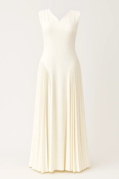Mouwloze Maxi Jurk Dames Plissé voor Bruiloft - StudioMarella