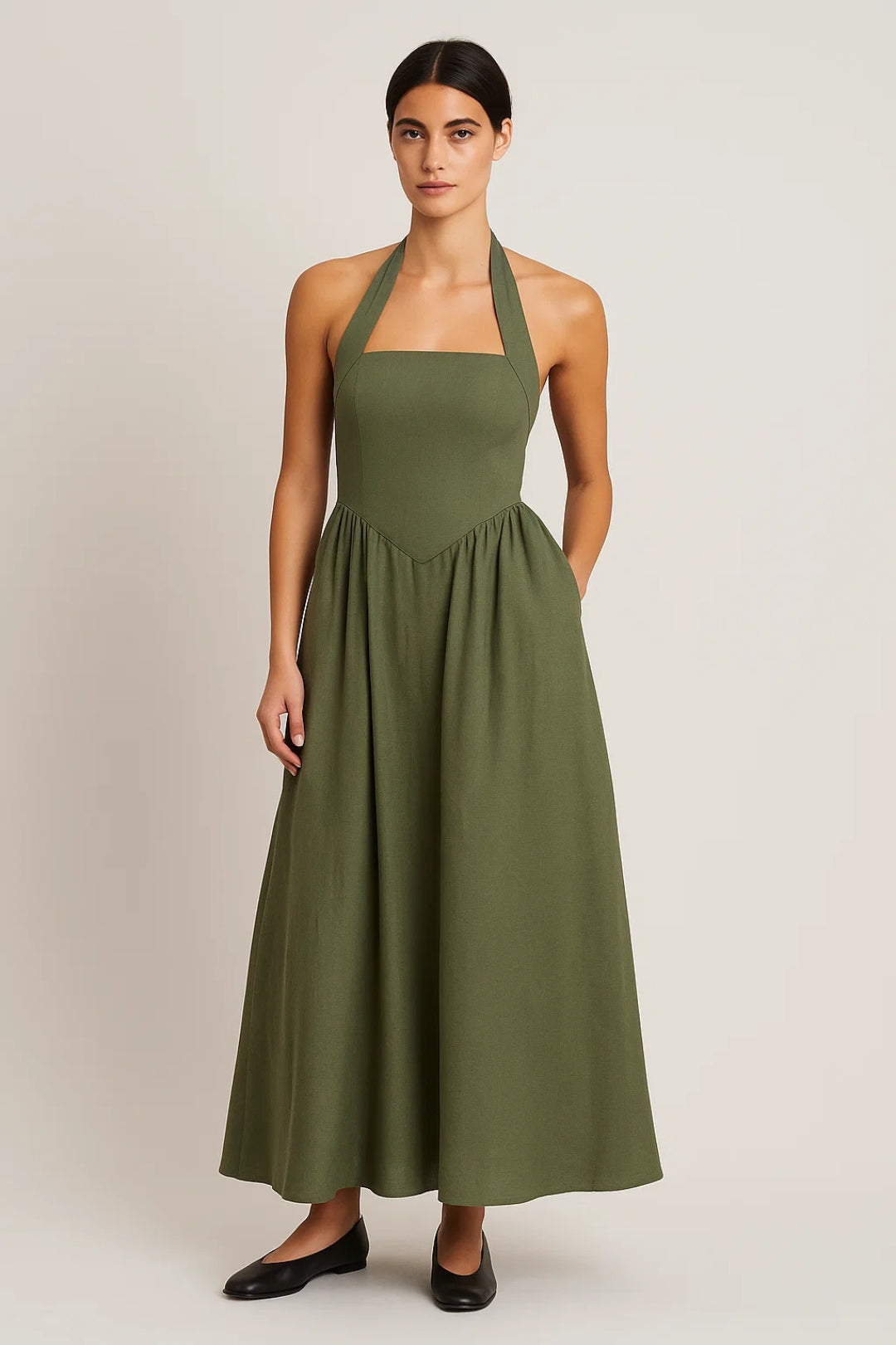 Zomer Maxi Jurk Dames Halter Neck A-lijn Rok