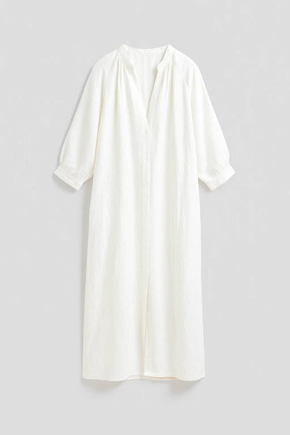 Dames Maxi Jurk Oversized met Knoopsluiting Casual Stijl - StudioMarella