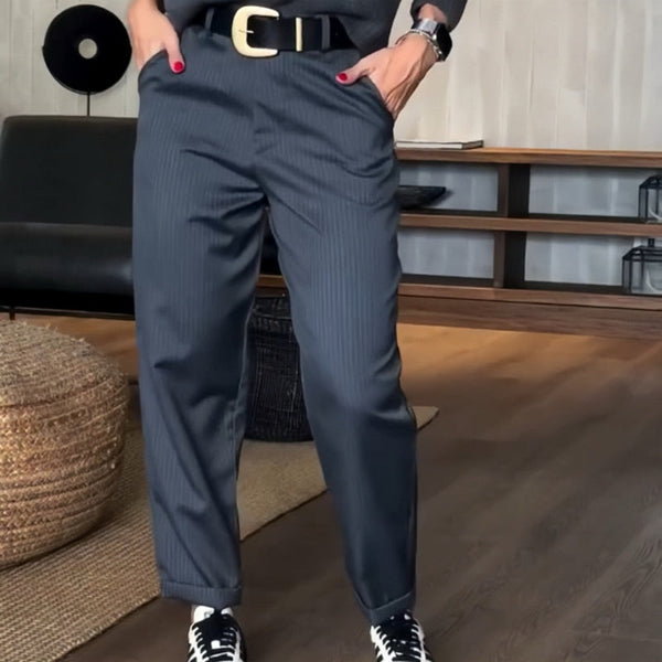 Damesbroek High Waist Rechte Pasvorm Elegante Stijl - StudioMarella