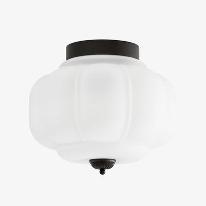 Retro Plafondlamp met Melkglazen Kap – Verfijnde Semi-Flush Mount Verlichting voor Moderne Interieurs