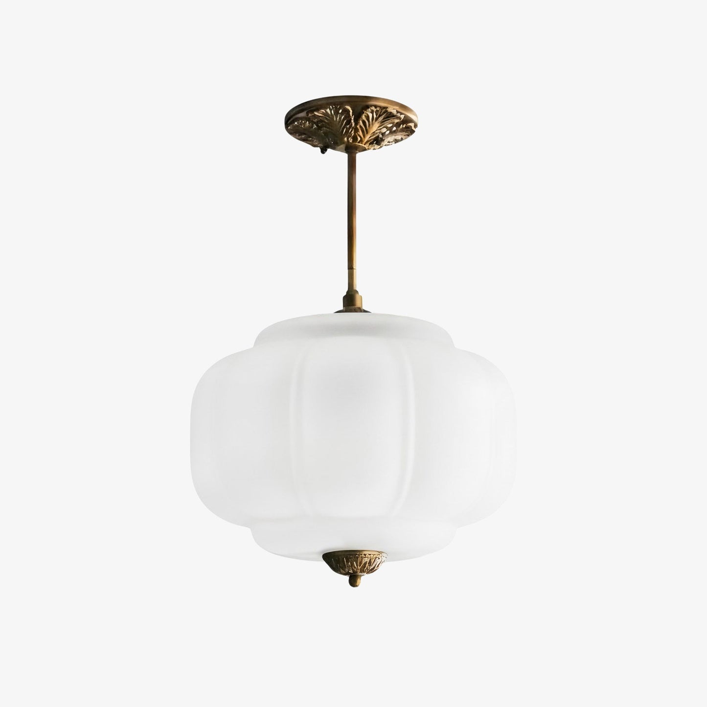 Vintage Melkglazen Hanglamp met Gegolfde Rand – Scandinavische Sfeerverlichting voor Keuken en Slaapkamer