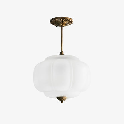 Vintage Melkglazen Hanglamp met Gegolfde Rand – Scandinavische Sfeerverlichting voor Keuken en Slaapkamer