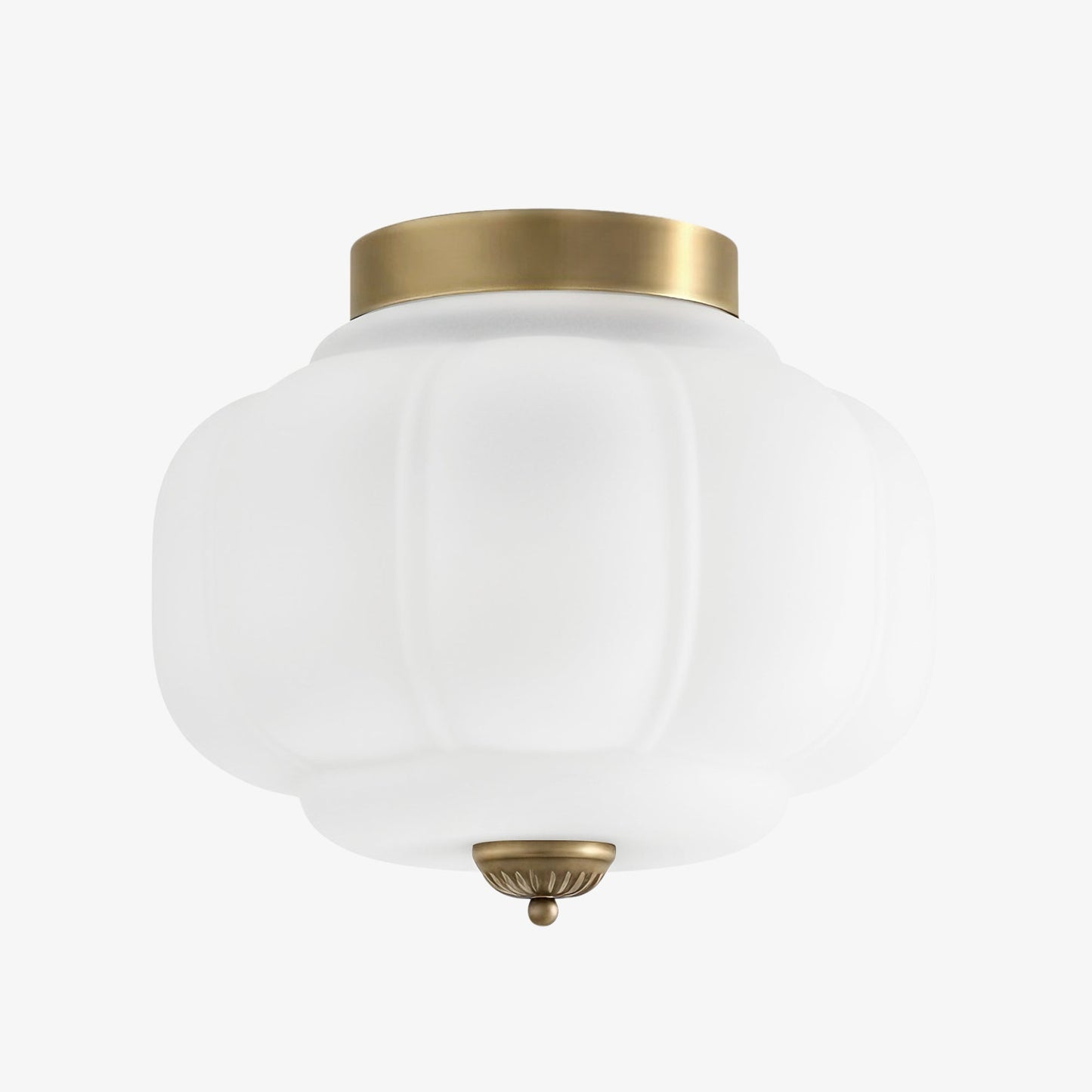 Retro Plafondlamp met Melkglazen Kap – Verfijnde Semi-Flush Mount Verlichting voor Moderne Interieurs