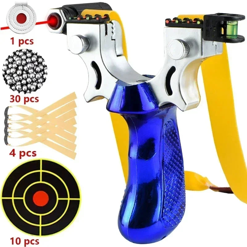 Katapult met ergonomische grip, LED-vizier en waterpas voor nauwkeurig schieten