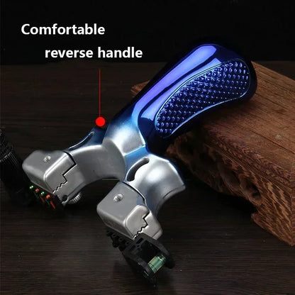 Katapult met ergonomische grip, LED-vizier en waterpas voor nauwkeurig schieten