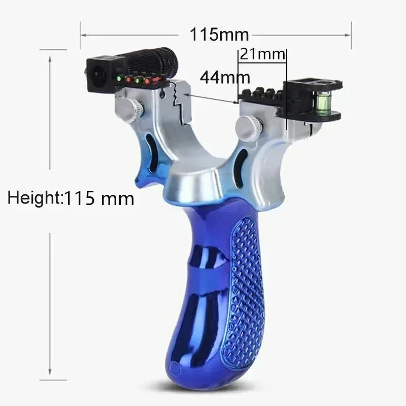 Katapult met ergonomische grip, LED-vizier en waterpas voor nauwkeurig schieten