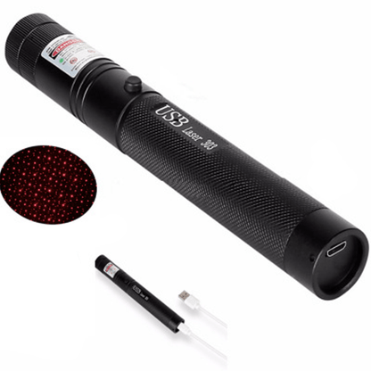Laserpen 10000m Bereik USB Oplaadbaar Metaal Instelbare Focus Rood Groen