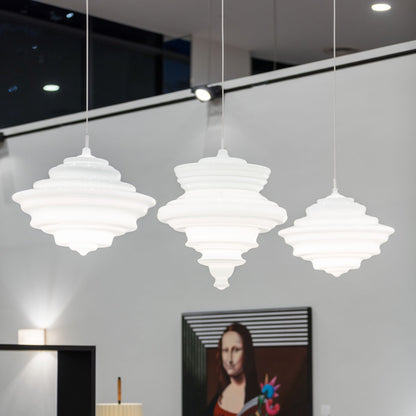 Hanglamp Geïnspireerd op Metropolitan Opera met Vloeiende Silhouet – Handgemaakt Glas in Transparant, Opaal of Amber – Verstelbare Draad 150 cm