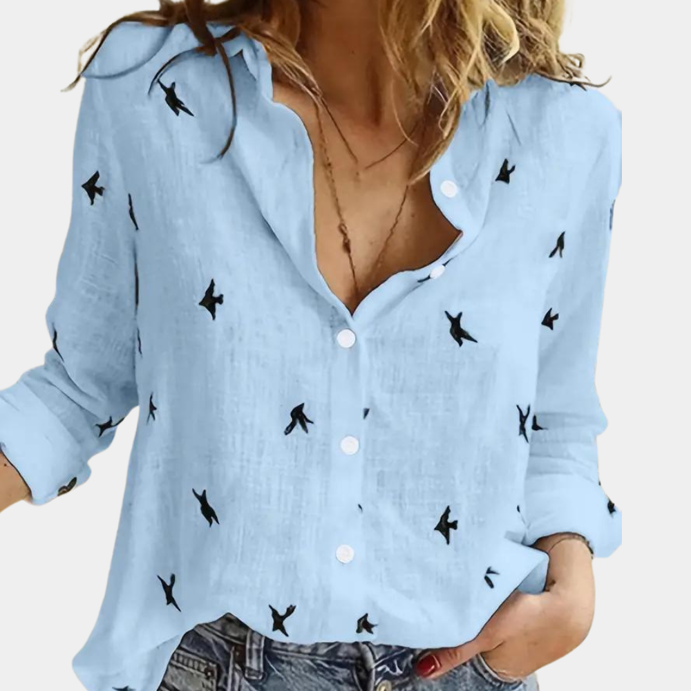 Vrouwelijke Blouse Zwaluwprint Mooie Dames blouse - StudioMarella