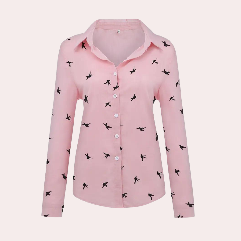 Vrouwelijke Blouse Zwaluwprint Mooie Dames blouse