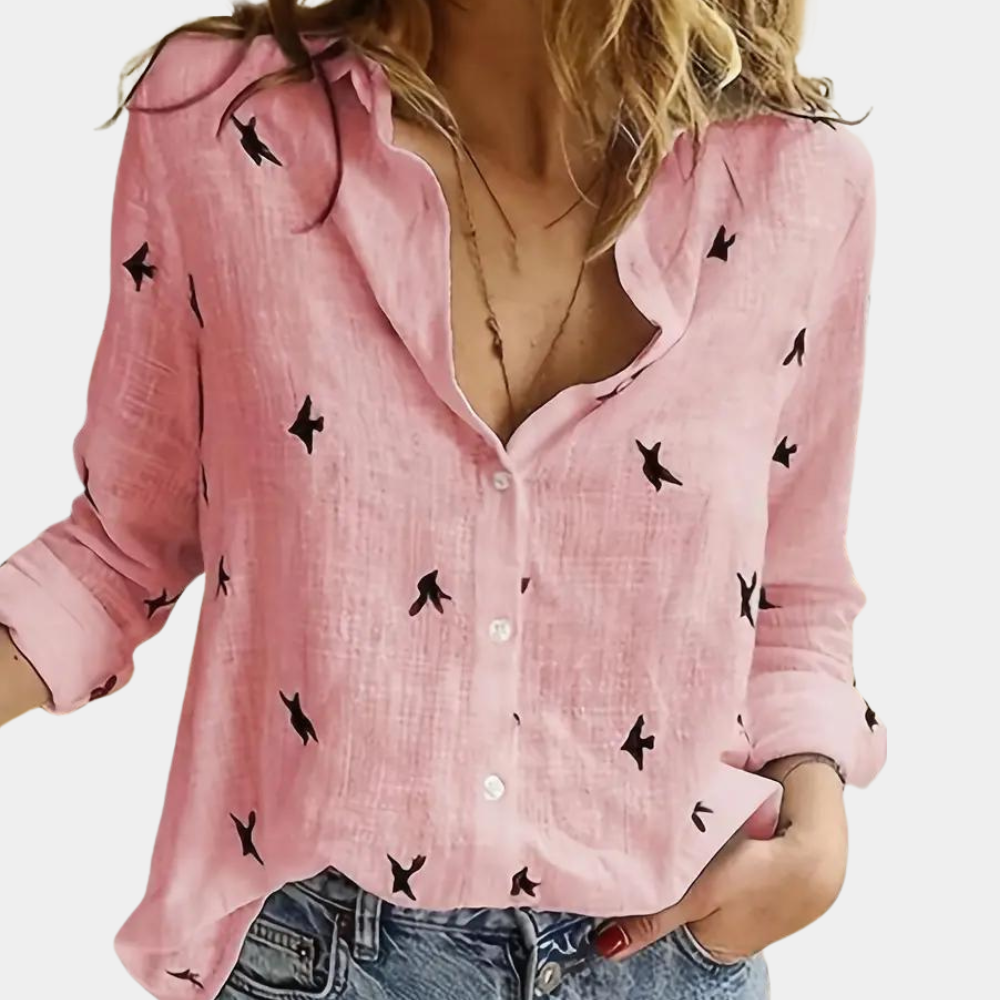 Vrouwelijke Blouse Zwaluwprint Mooie Dames blouse