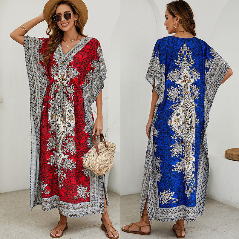 Lange Zomerjurk V-Hals Elegante Jurk voor Vrouw