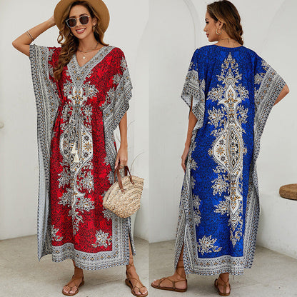 Lange Zomerjurk V-Hals Elegante Jurk voor Vrouw