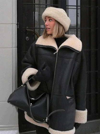 Dames Pile Jas Warm en Elegant - StudioMarella