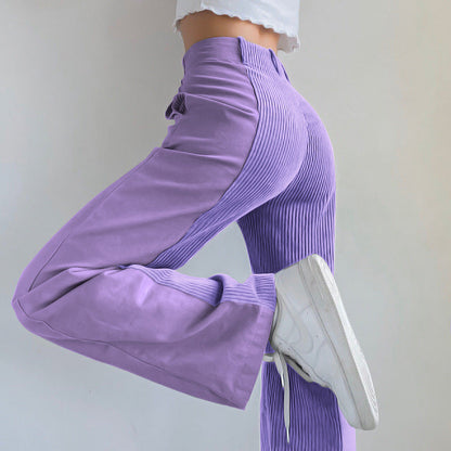 Hoge Taille Corduroy Broek Casual Stijl