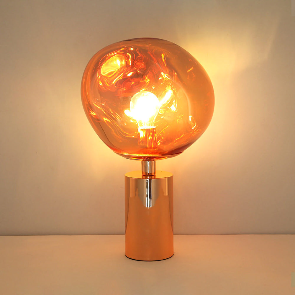 Tafellampe met Gesmolten Lava Textuur in Goud, Roségoud of Zilver