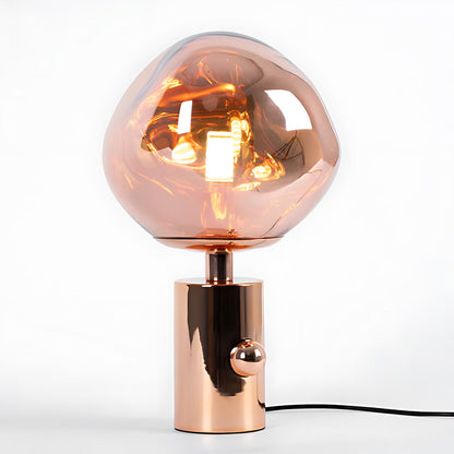 Tafellampe met Gesmolten Lava Textuur in Goud, Roségoud of Zilver