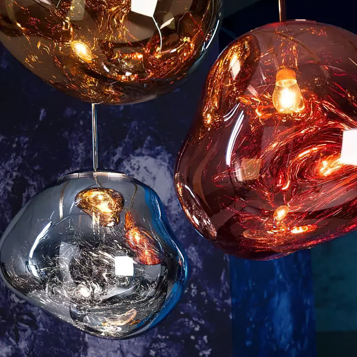 Lavadruppel Hanglamp – Geblazen Glas met Warme Gloed – 4 Maten & 4 Tinten – Modern Artistiek Lichtspel