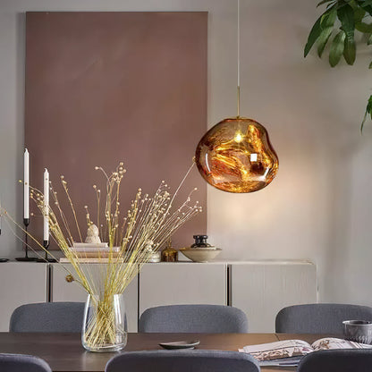 Lavadruppel Hanglamp – Geblazen Glas met Warme Gloed – 4 Maten & 4 Tinten – Modern Artistiek Lichtspel