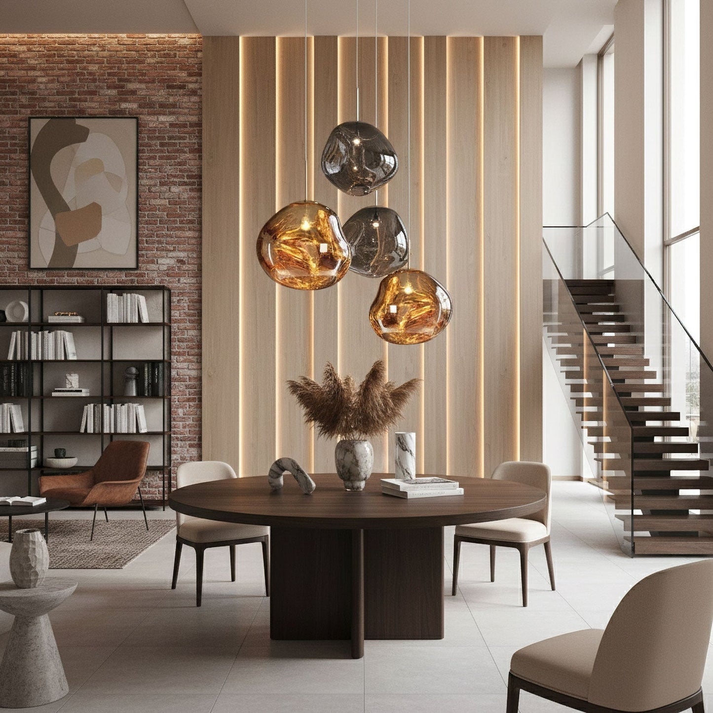 Lavadruppel Hanglamp – Geblazen Glas met Warme Gloed – 4 Maten & 4 Tinten – Modern Artistiek Lichtspel