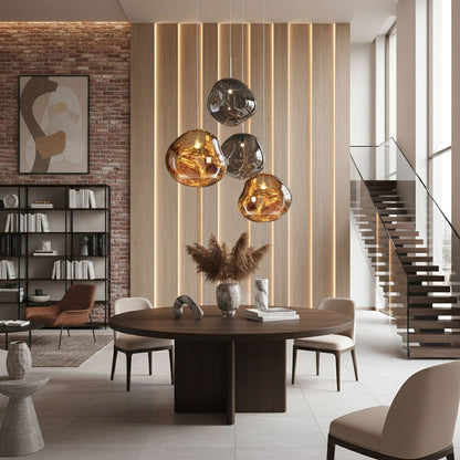 Lavadruppel Hanglamp – Geblazen Glas met Warme Gloed – 4 Maten & 4 Tinten – Modern Artistiek Lichtspel
