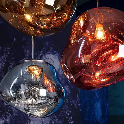 Lavadruppel Hanglamp – Geblazen Glas met Warme Gloed – 4 Maten & 4 Tinten – Modern Artistiek Lichtspel