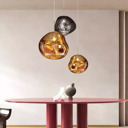 Lavadruppel Hanglamp – Geblazen Glas met Warme Gloed – 4 Maten & 4 Tinten – Modern Artistiek Lichtspel