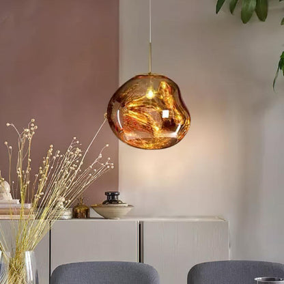 Lavadruppel Hanglamp – Geblazen Glas met Warme Gloed – 4 Maten & 4 Tinten – Modern Artistiek Lichtspel