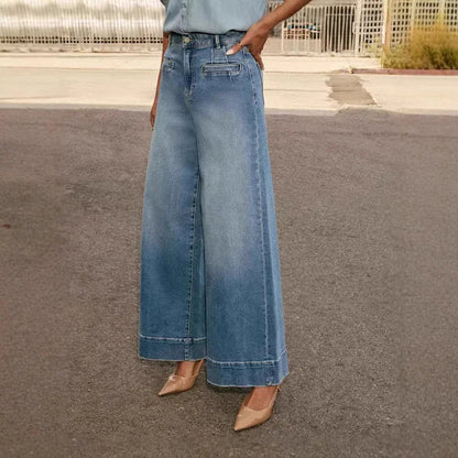 Retro Jeans Broek Wijd Model Royal Bluws
