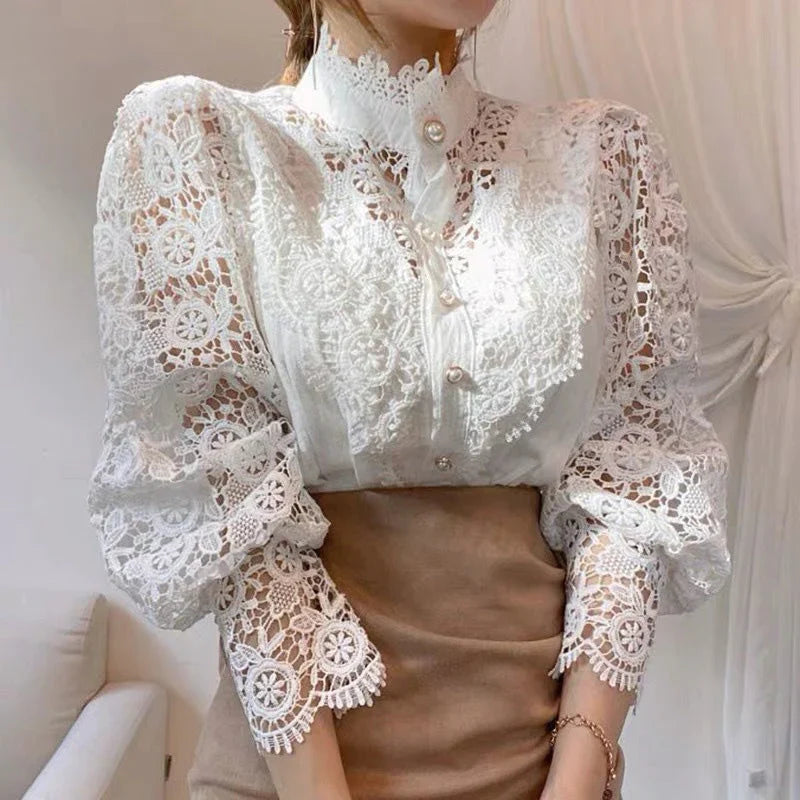 Bloemen Blouse Vrouwelijk Elegant - StudioMarella