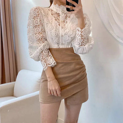 Bloemen Blouse Vrouwelijk Elegant