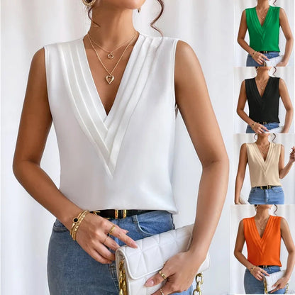 Vrouwelijke Zomerbloes Korte Mouw Elegant