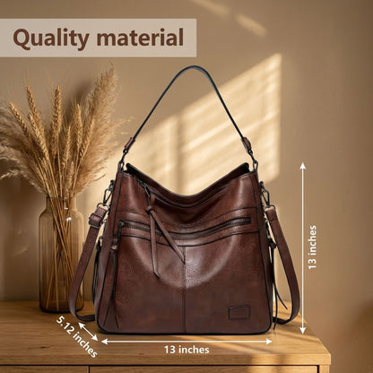 Leren Schoudertas met Verstelbare Riem Dames Premium Flap Crossbody Handtas voor Dagelijks Gebruik en Uitgaan