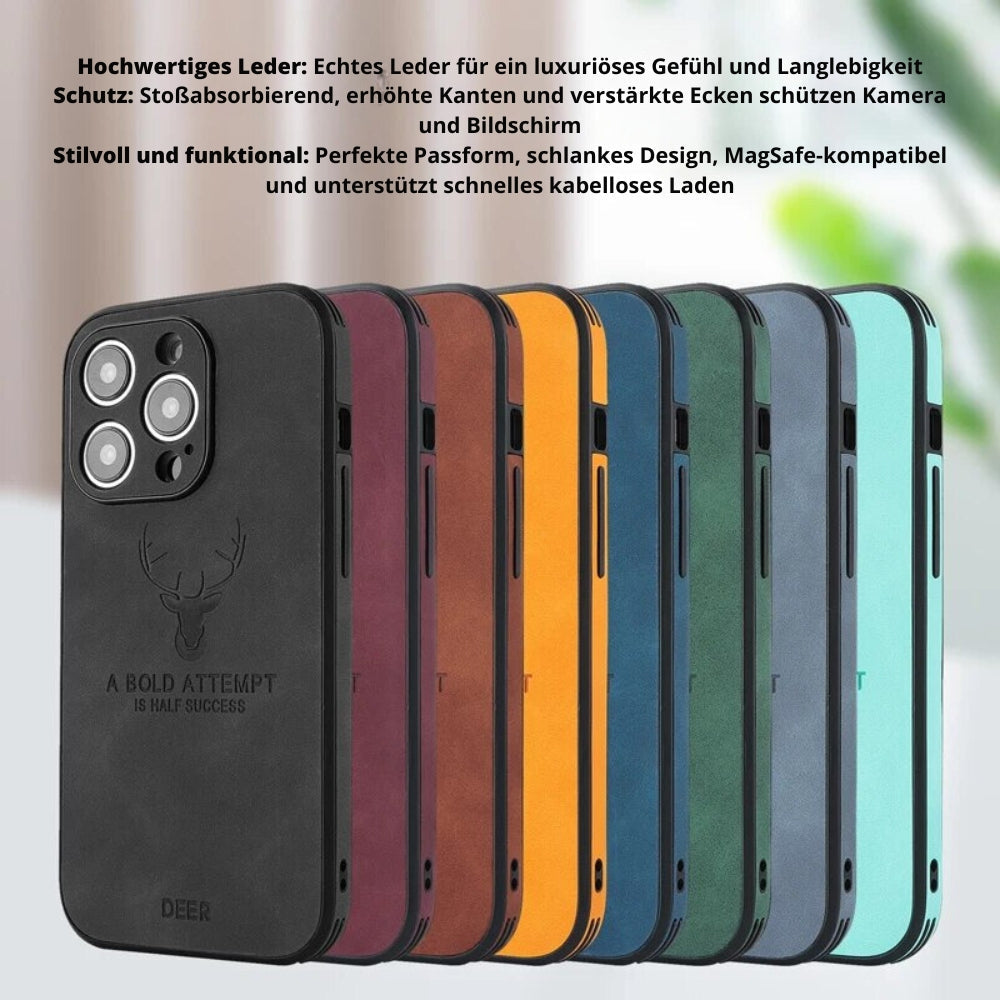 Smartphone Hoesje in Leerlook — Slank Design met Valbescheming & MagSafe-Compatibiliteit voor iPhone 16/15/14/13/12
