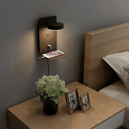 Moderne Wandlamp Met Oplaadplateau En USB Aansluiting Voor Slaapkamer Bedwand Verlichting Met Warme Sfeergloed