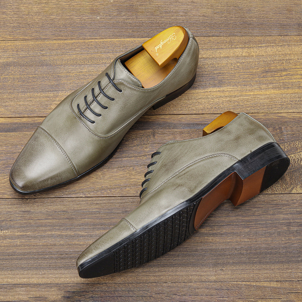 Leren Herenschoenen met Italiaans Design | Grijs | Maten 40-45 | Zakelijke Instapper voor Formele & Casual Gelegenheden