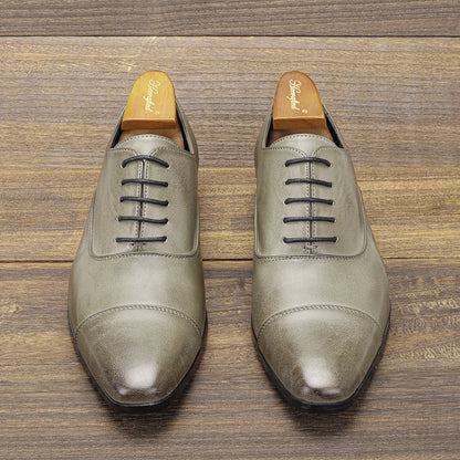 Leren Herenschoenen met Italiaans Design | Grijs | Maten 40-45 | Zakelijke Instapper voor Formele & Casual Gelegenheden