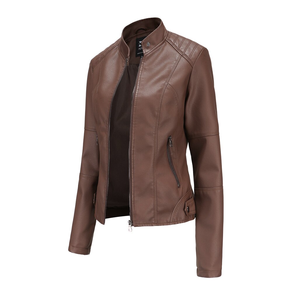 Dames Bikerjack – Kunstleer Jas Slim Fit Modern Design