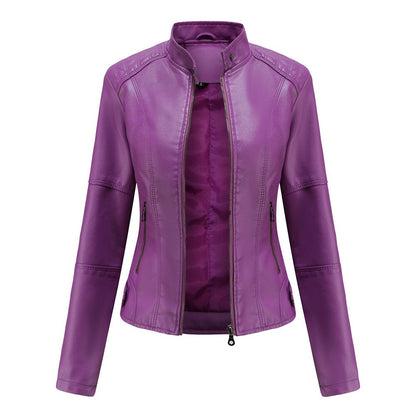 Kunstleer Bikerjack Dames – Elegant Slim Fit Design