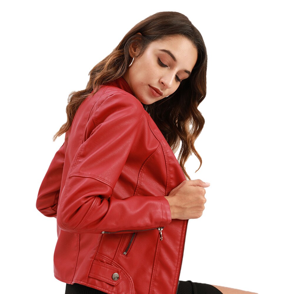 Dames Bikerjack – Kunstleer Jas Slim Fit Modern Design